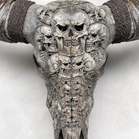 Schädel Kumis | Handgeschnitzter Büffelschädel
