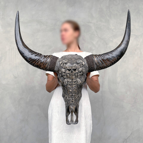 Schädel Kumis | Handgeschnitzter Büffelschädel