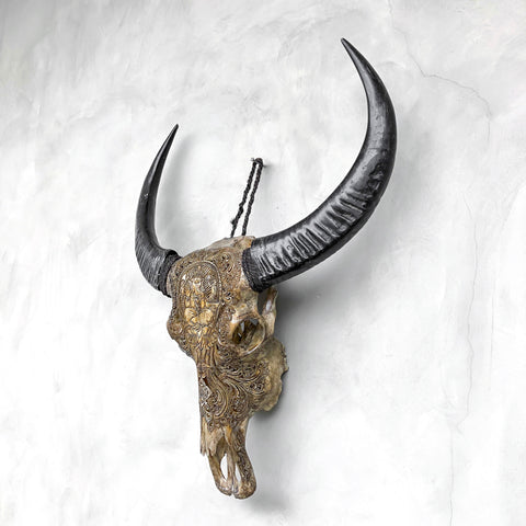 Erhabener Ganesha | Handgeschnitzter Büffelschädel