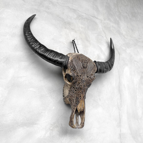 Majestätischer Adler | Handgeschnitzter Büffelschädel
