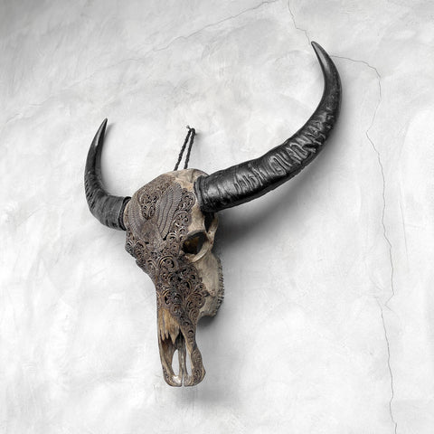Majestätischer Adler | Handgeschnitzter Büffelschädel
