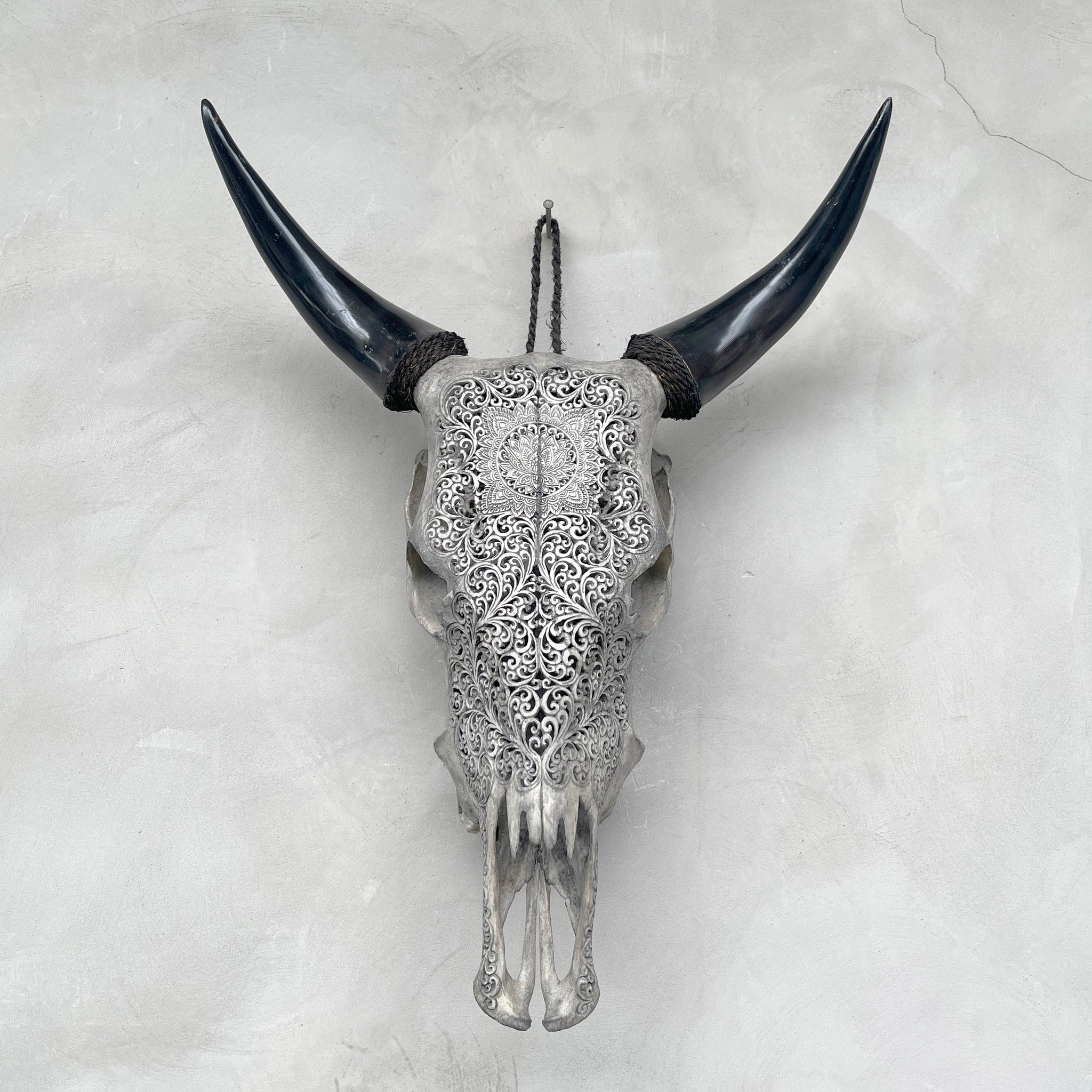 Lotus Deluxe | Hand-Carved Cow Skull