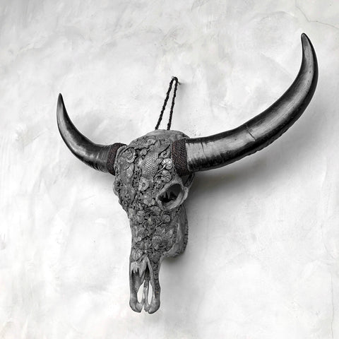Koi-Symphonie | Handgeschnitzter Büffelschädel